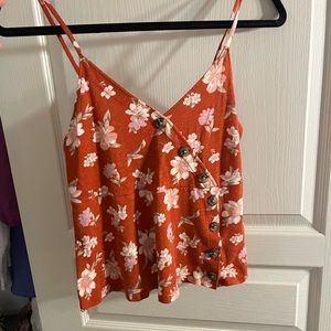 Babydoll foral red tank top